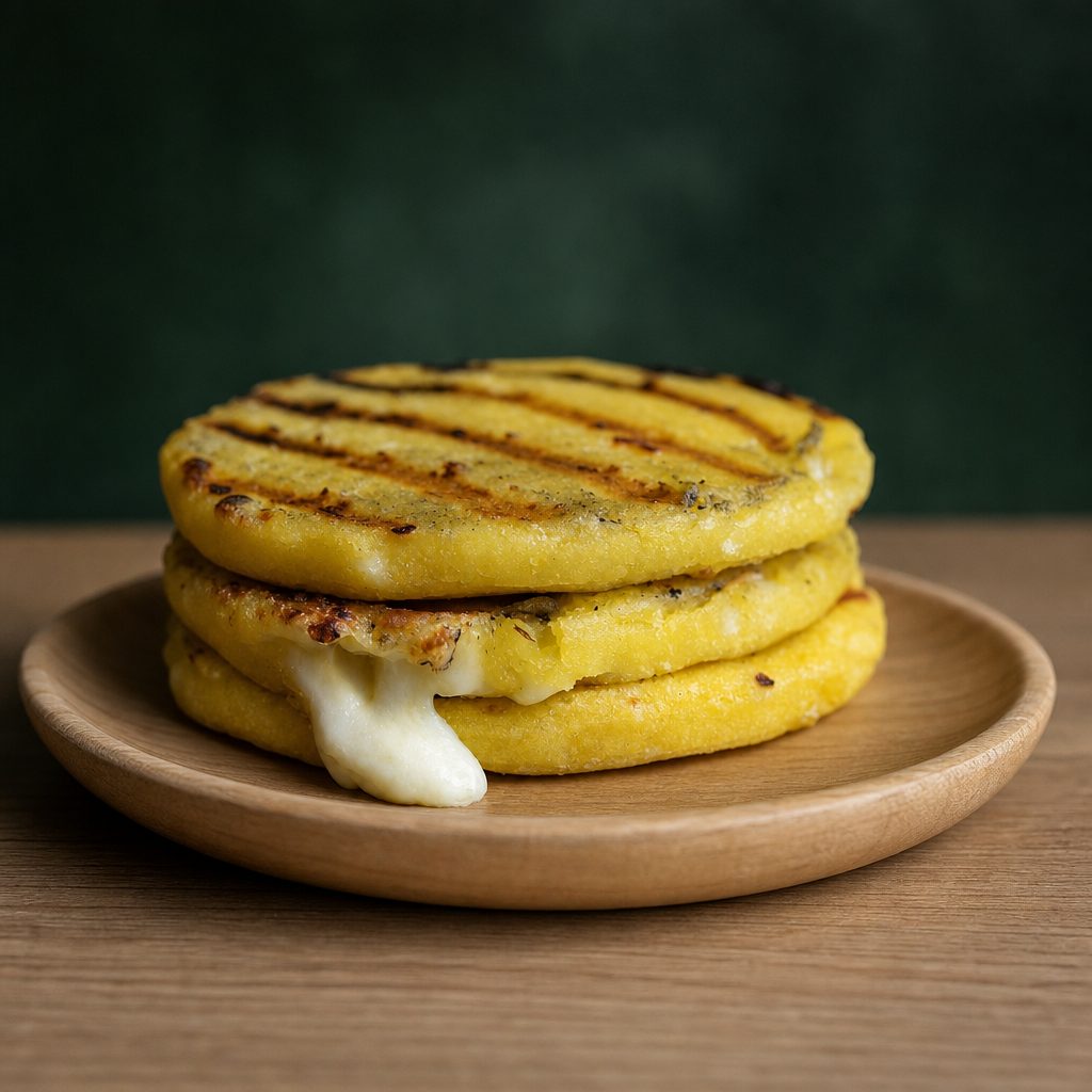 Sweet Corn Arepa with Cheese.