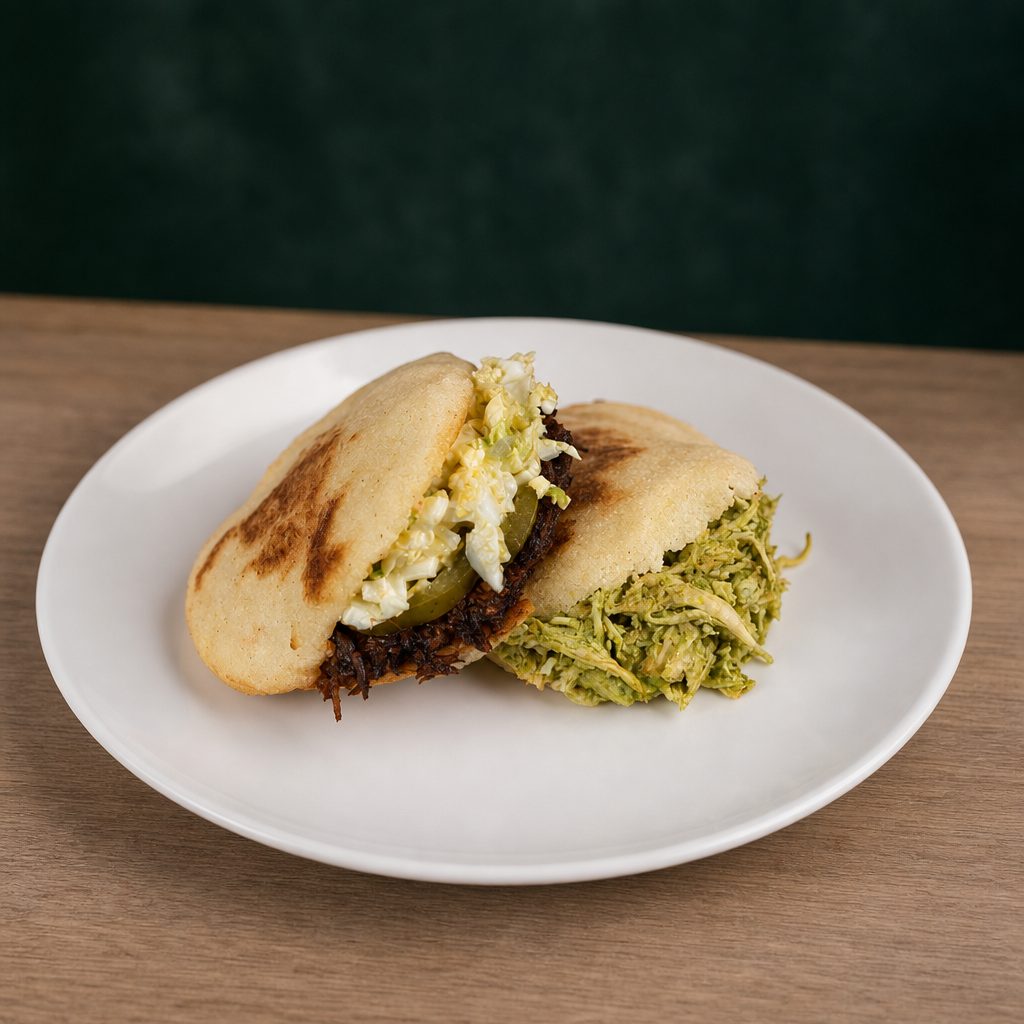 #3- 2 Arepas + Soup, Side, or Drink.