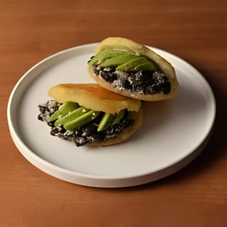 Avocado, Black Beans and Cheese Arepas