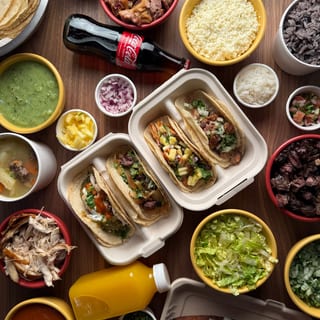 #5- 1 Taco & 1 arepa + soup, side, or drink